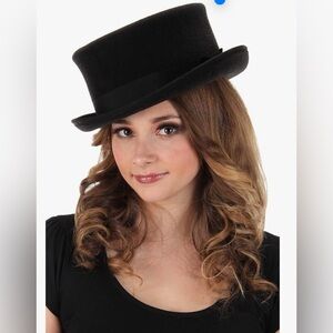 John Bull Adult Black Costume Hat Felt with Ribbon Halloween